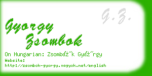 gyorgy zsombok business card